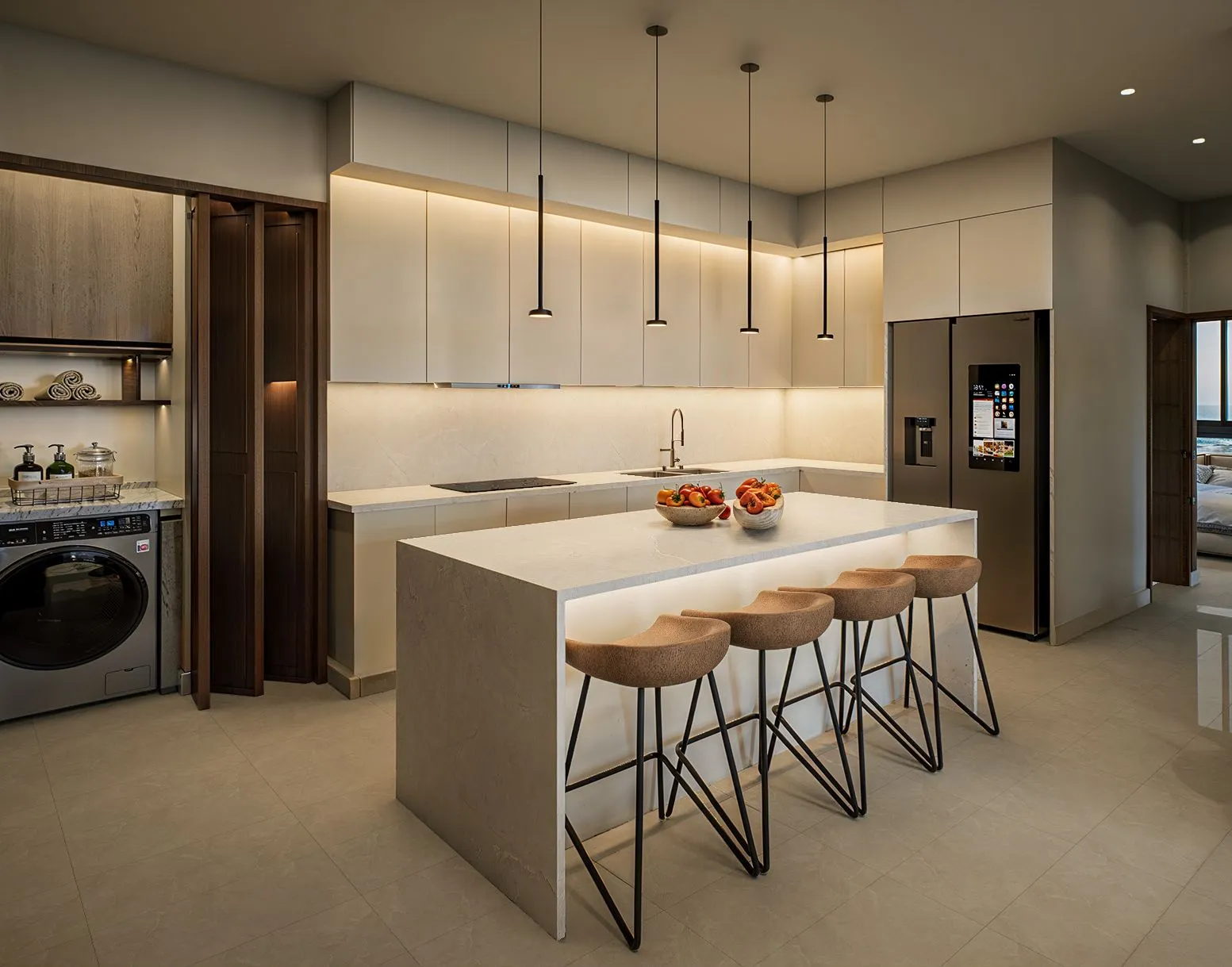 Kitchenette con lavadora integrada
